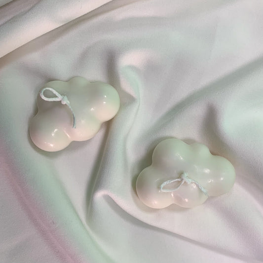 cloud candles in cream color, lightly scented with vanilla sandalwood